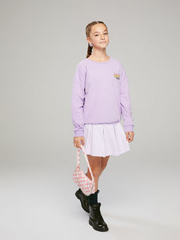 Bisiklet Yaka K-Pop Bask?l? Uzun Kollu K?z ?ocuk Sweatshirt - Waikiki фото 3