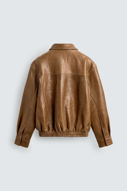 LEATHER JACKET WITH POCKETS - Zara фото 8