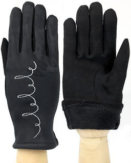 Перчатки женские трикотаж велюр