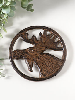 Сувенир чугун подставка "Лось" 16,5х16,5х1,5 см