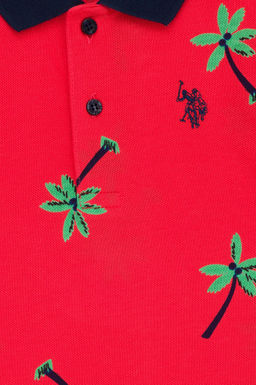 Футболка-поло U.S. Polo Assn оранжевая из хлопка  фото 6