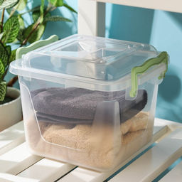 Контейнер для хранения Альтернатива, 4 л, 19.5×19.5×17.5 см, с крышкой, пластик, прозрачный