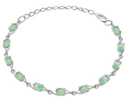 Браслет, лунный камень зеленый, Ю-41008