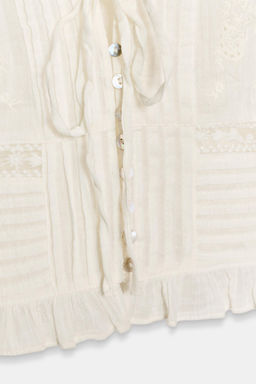 EMBROIDERED TIE TOP - Zara фото 15