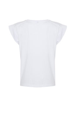 TRENDYOLMILLA Beyaz Ribana Detayl? Ay Kol Basic Orme T-Shirt TWOSS24TS00008  фото 11