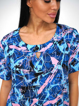 Платье женское, цвет голубой синий розовый