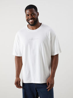 Bisiklet Yaka Bask?l? Erkek Ti??rt