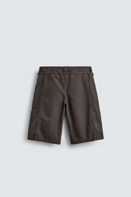 BERMUDA BAGGY FIT CINTUR?N / Marr?n