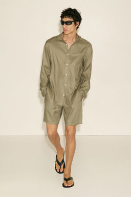 Shorts en mezcla de lino Easy Care Relaxed Fit - H&m фото 11