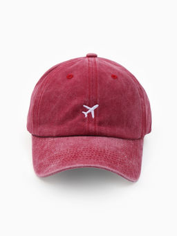 Кепка женская MINAKU «Самолёт», размер 56-58, бордовая, вареный деним