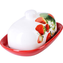 26342 Маслёнка с крышкой Клубника LR (х24)