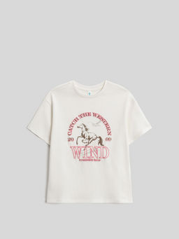 ACOOLA / Футболка детская для девочек Sonora молочный  фото 3