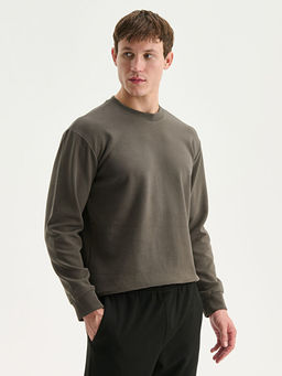 Bisiklet Yaka Nak??l? Erkek Sweatshirt