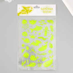 Наклейка фосфорная «Морские жители», 27×15.5 см, МИКС