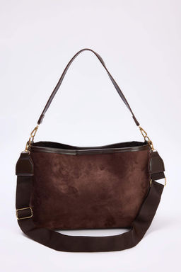 Kahverengi Suet Yavrulu Kad?n Midi Omuz Cantas? TAKAW26OC00076 - Trendyolmilla фото 6