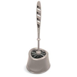 Ерш унитазный пластмассовый "Капри" h35,5см, с подставкой d13,9см, коричнево-серый (Россия)