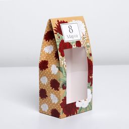 Цена за 5 шт. Коробка складная 8 Марта, 9 х 19 х 6 см