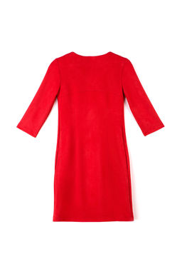CONTE Стильное платье из искусственной замши с карманами 838 red red