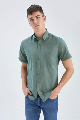 Базовая рубашка Slim Fit с короткими рукавами