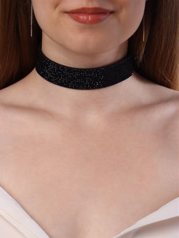Чокер Грация искр средний, цвет чёрный, L=31 см