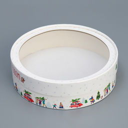 Коробка для макарун тубус с окном «С Новым годом», 20×20×5 см