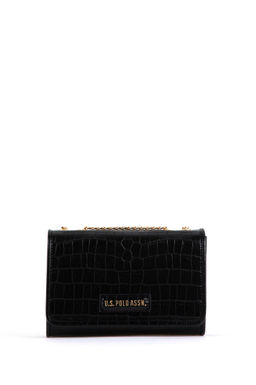 Женская черная сумочка из крокодиловой кожи - U.s. polo assn фото 3