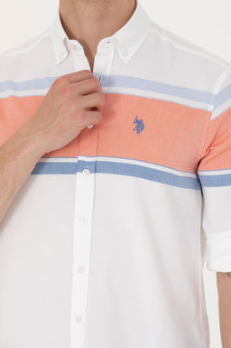 U. S. Polo Assn / Мужская белая рубашка с длинным рукавом - U.s. polo assn фото 14