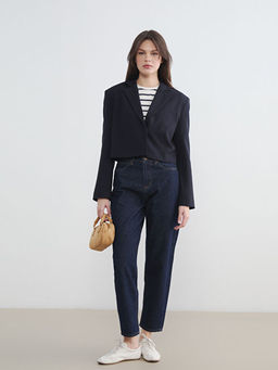 Kad?n Crop Blazer Ceket