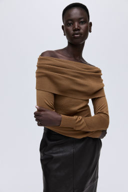 Top off-the-shoulder de lana - H&m фото 7