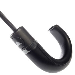 Зонт Arman U718 полуавтоматический чёрный ,ЭКО кожаная ручка крюк - Family фото 3