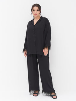 Костюм в пижамном стиле KO34705BLK01