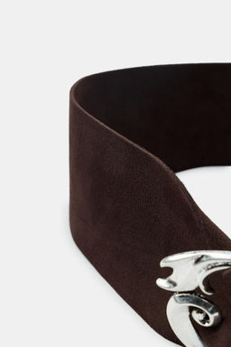 100% SUEDE LEATHER BELT WITH ORGANIC BUCKLE - Zara фото 8