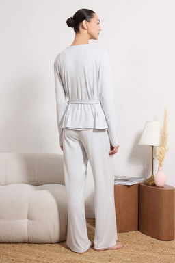 Siyah 3lu Dantelli Viskon Orme Pijama Tak?m? THMSS26PT00056 - Trendyolmilla фото 4