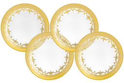Тарелка суповая, 21,5х3 см, 4 шт, стекло, золотистая, Versailles