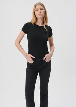 Stretch Siyah Basic Tisort
