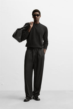 RELAXED FIT SATIN TROUSERS