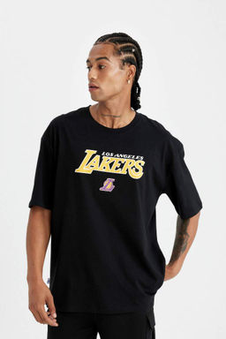 DeFactoFit Футболка свободного кроя с круглым вырезом и короткими рукавами NBA Los Angeles Lakers  фото 9