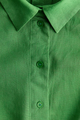 Camisa oversize en mezcla de lino - H&m фото 9