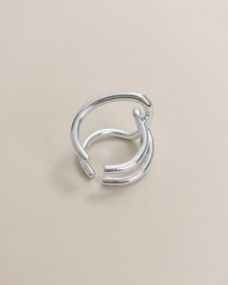 Кольцо с белым серебрением