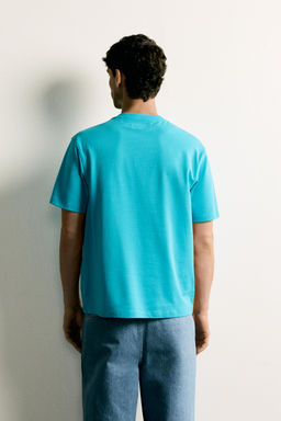 CAMISETA MEDIUM WEIGHT MANGA CORTA / Turquesa medio - Zara фото 3