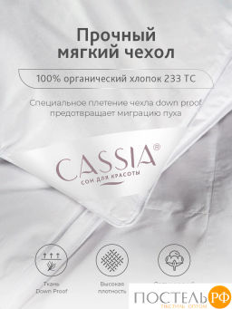 Одеяло CASSIA ШАЛЕ хл-тик/пух утиный, 700 г  фото 3