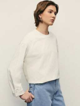 Лонгслив из хлопка с патами на рукавах / Zarina