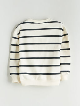 Bask?l? Erkek ?ocuk Kal?n Sweatshirt