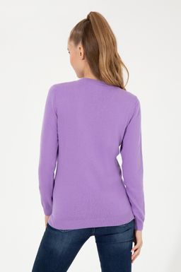 U. S. Polo Assn Женский сиреневый базовый свитер с v-образным вырезом - U.s. polo assn фото 5