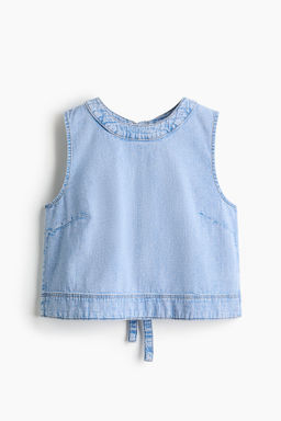 Top denim con espalda descubierta