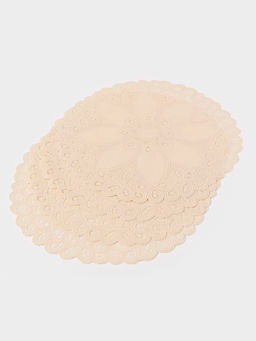 Цена за 12 шт. Салфетка ажурная «Цветок», d=38 см, бежевая