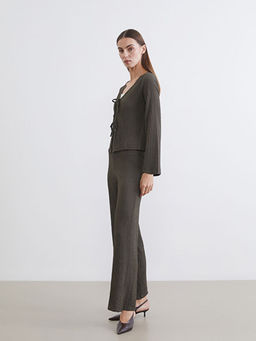 Beli Lastikli Dokulu Geni? Pa?a Kad?n Pantolon