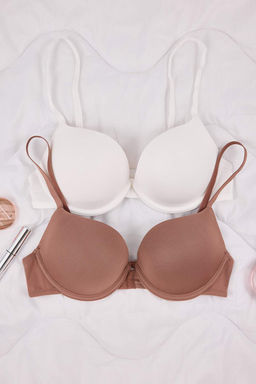 Siyah-Ten 2li Paket Micro Push Up T-Shirt Bra Orme Sutyen THMAW26SU00008 - Trendyolmilla фото 6