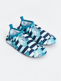 Bask?l? Erkek ?ocuk Deniz Ayakkab?s?