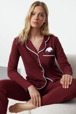 Trendyolmilla Lila Pamuklu Panda Bask?l? Orme Pijama Tak?m? THMAW21PT0245  фото 24